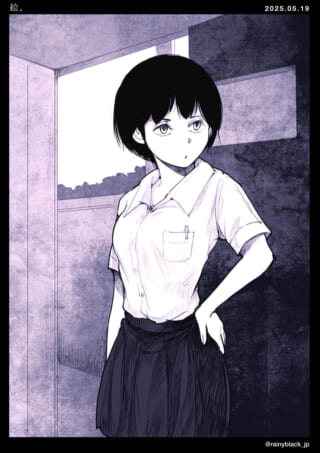 制服を着た女子学生のイラスト