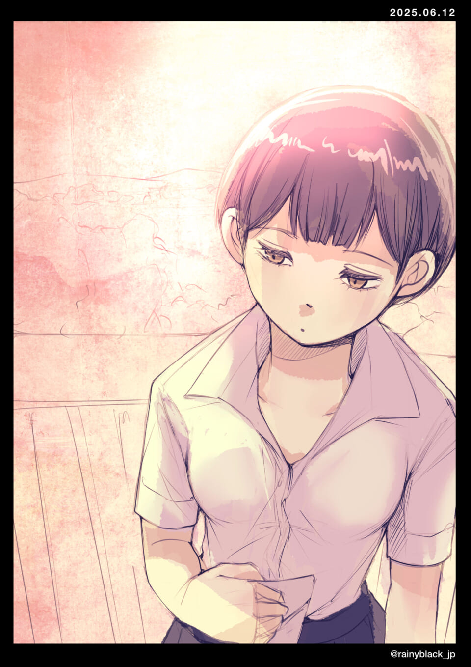白い服を着た少女のイラスト
