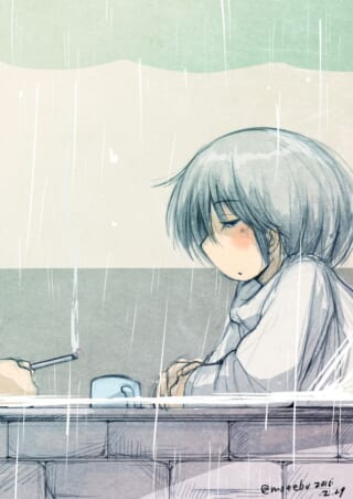 シックな表情の女の子。