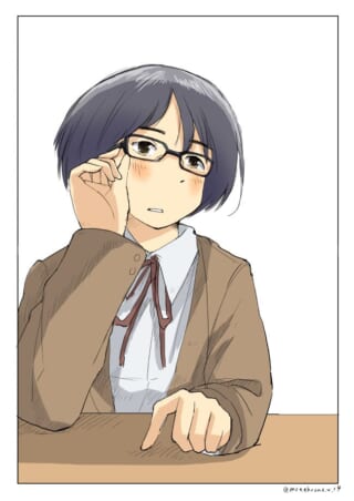メガネをかけた女性キャラクター