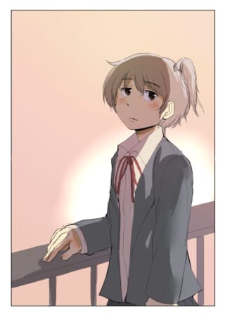 夕焼けを背景にした人物イラスト