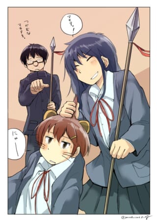 漫画風イラストのキャラクター。