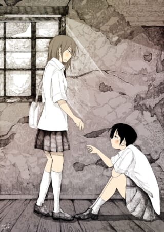 制服の少女たちが会話する場面