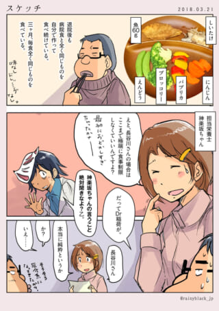 食事制限に悩む男性の会話