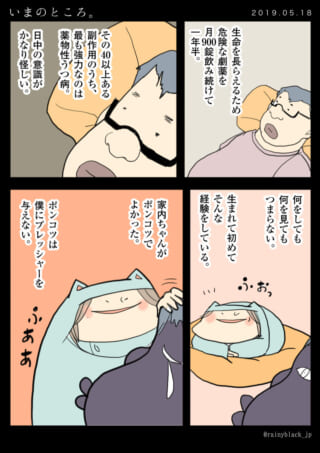 薬の副作用で日中ぼんやり。