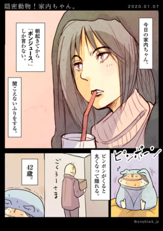 隠密動物家内ちゃんの漫画シーン