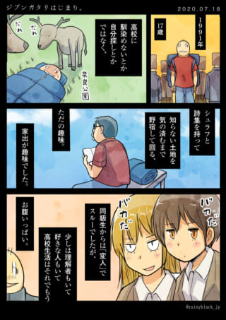 高校生活を回想する漫画。