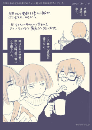 日記と手紙の違いについて。