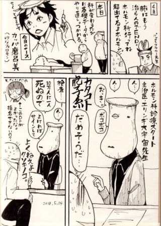 ホルモン科の診療漫画ページ。