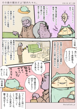 ゴキブリ駆除と家内のやり取り