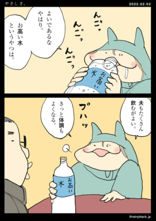 お高い水を飲む猫耳の人