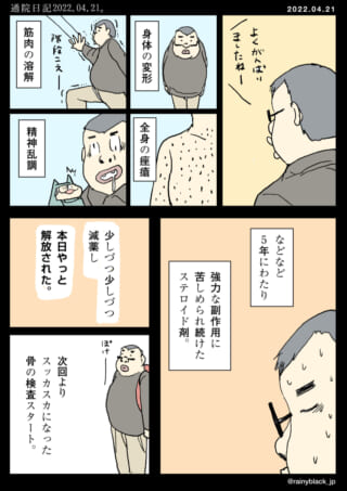 通院日記: 副作用からの解放。