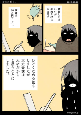 家賃と収入で悩む男性の話。