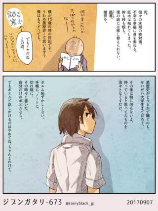 日記と過去の自分を振り返る話。