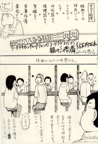 病院の検査室での光景。